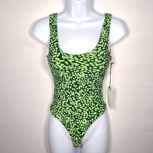 Leith BodySuit AnimalPrint Green Blue Yellow Statement Multiple Sizes Available - Picture 2 of 5